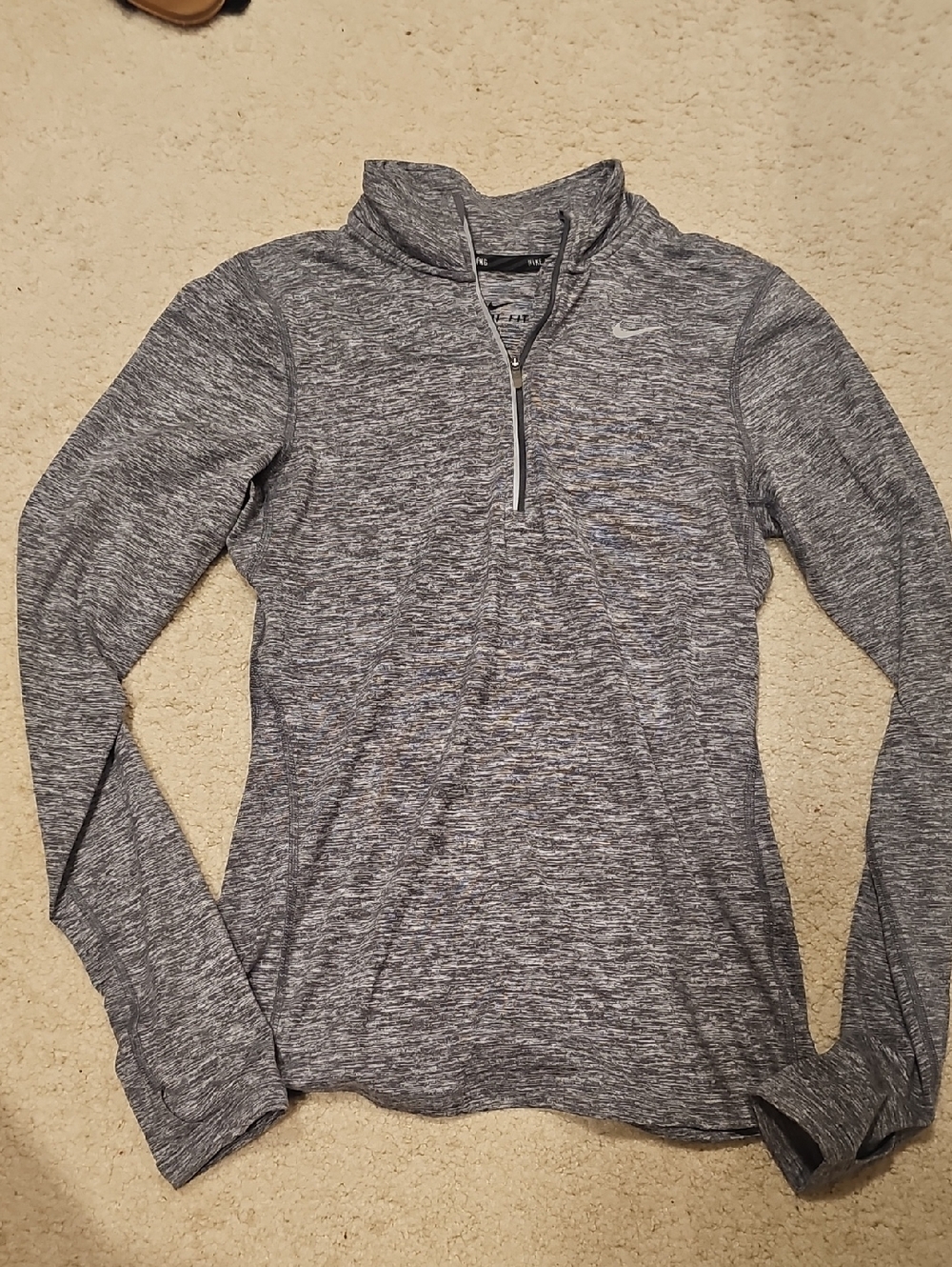Nike Heather Gray Quarter-Zip Dri-fit Pullover